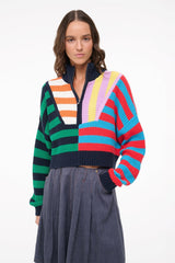 CROPPED HAMPTON SWEATER CABANA STRIPE MULTI - STAUD outlet