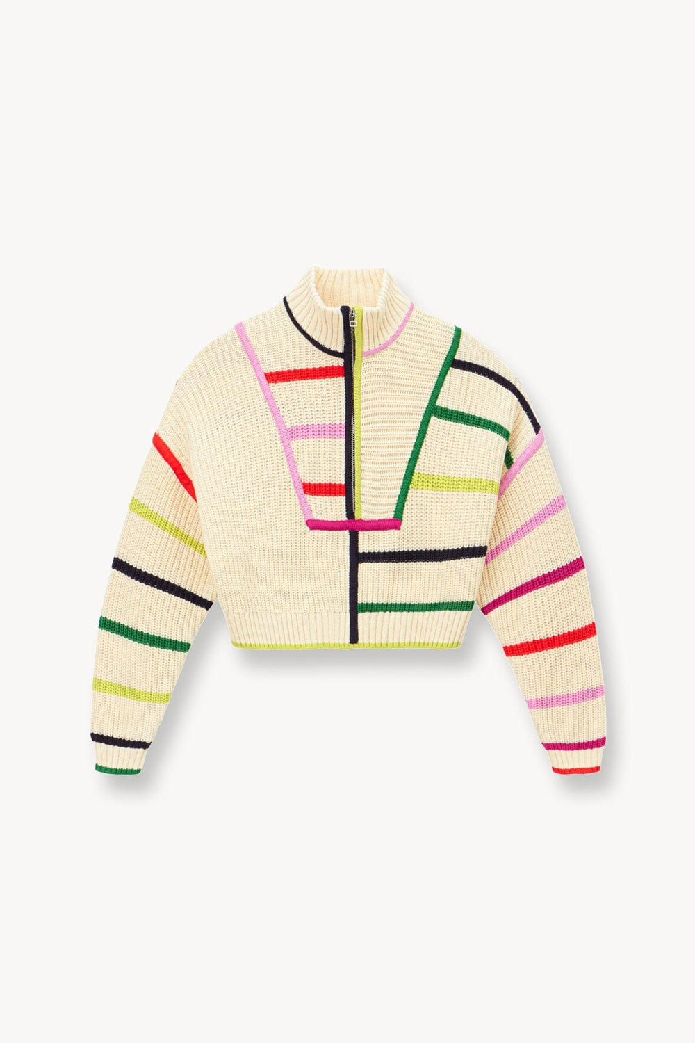 CROPPED HAMPTON SWEATER CREAM RAINBOW MULTI - STAUD sale