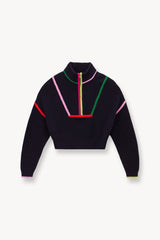 CROPPED HAMPTON SWEATER NAVY MULTI - STAUD near me