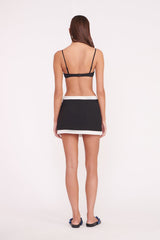 GRETCHEN MINI WRAP SKIRT BLACK WHITE - STAUD sale