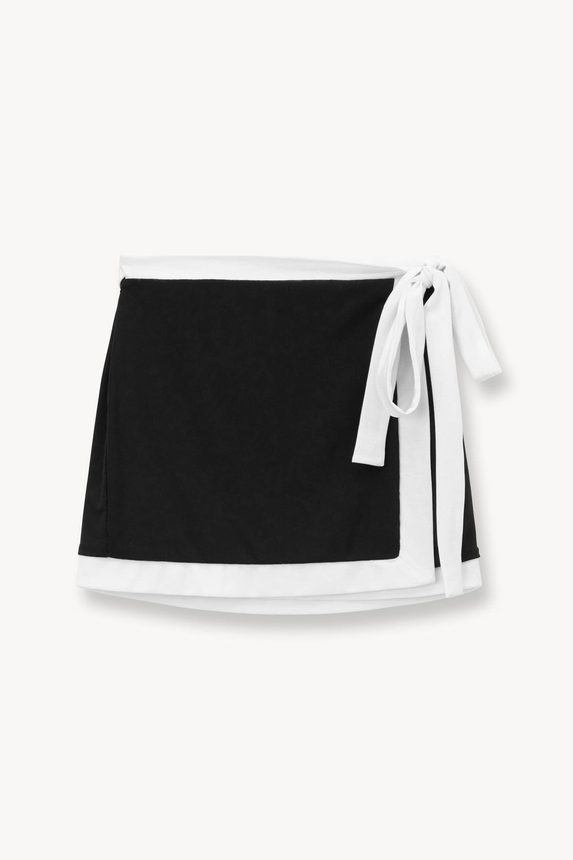 GRETCHEN MINI WRAP SKIRT BLACK WHITE - STAUD sale