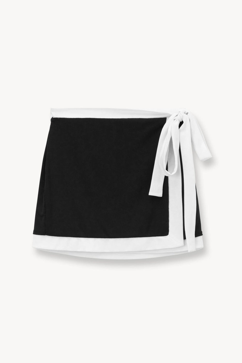 GRETCHEN MINI WRAP SKIRT BLACK WHITE - STAUD sale