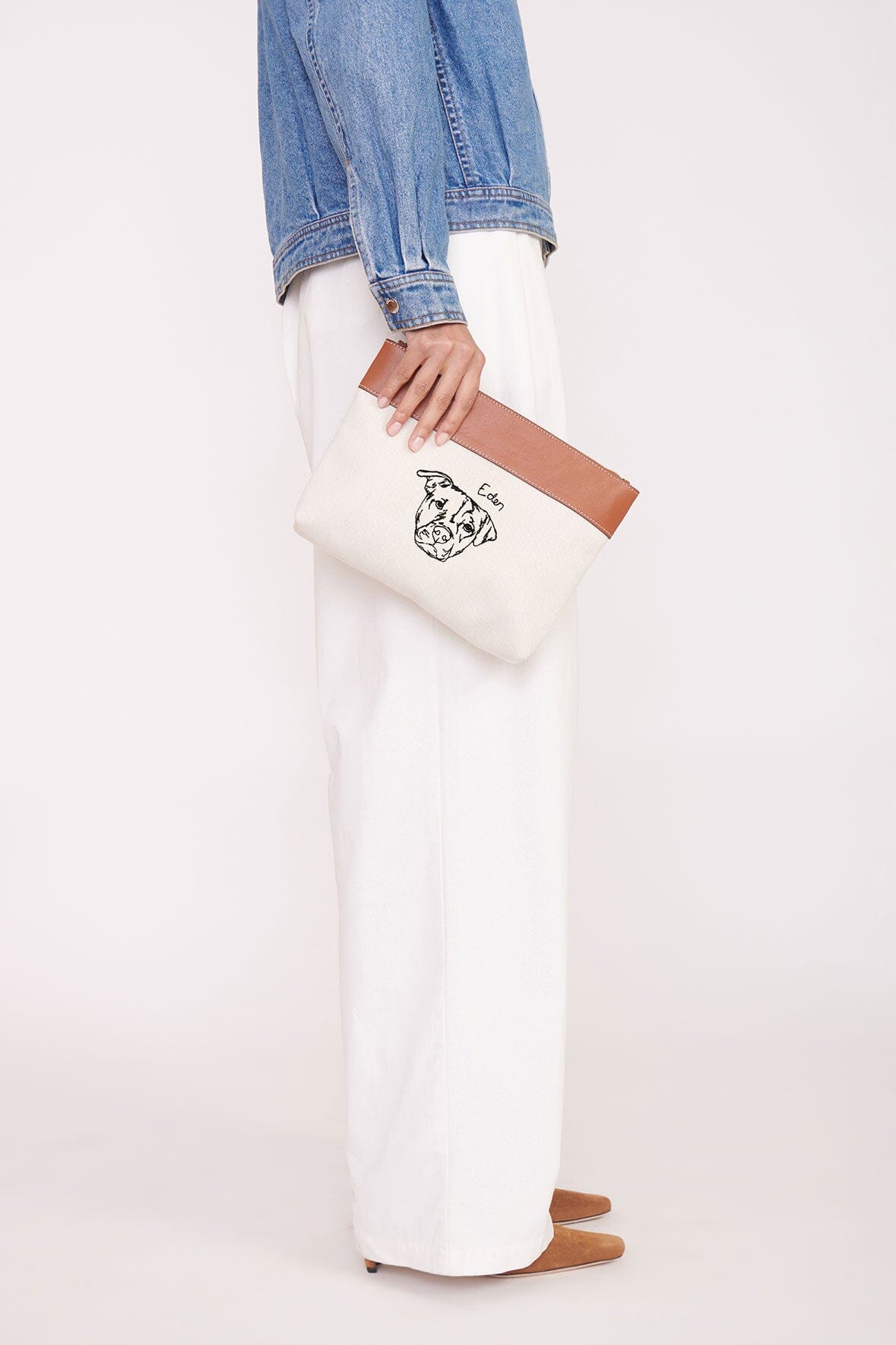 C.BONZ CUSTOM DUCKIE ZIP POUCH CREAM TAN - STAUD sale