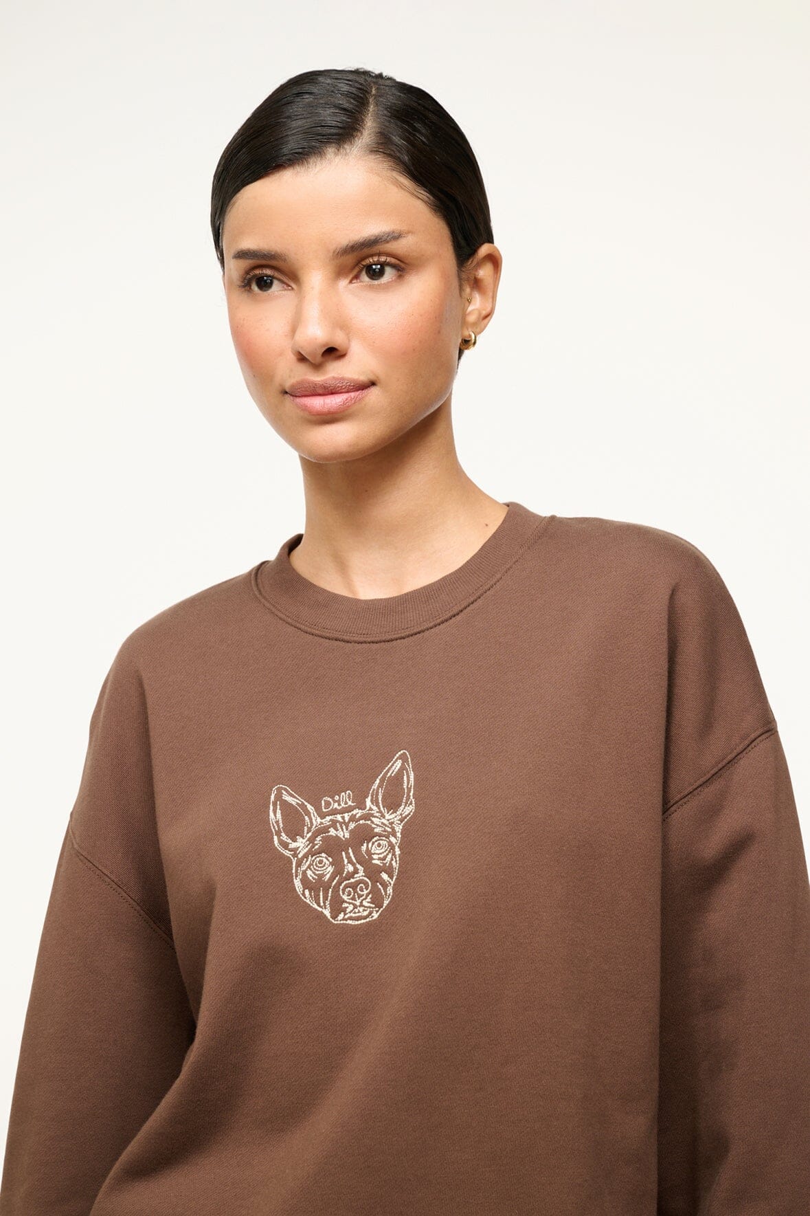 CUSTOM x C.BONZ OVERSIZED SWEATSHIRT BROWN - STAUD US