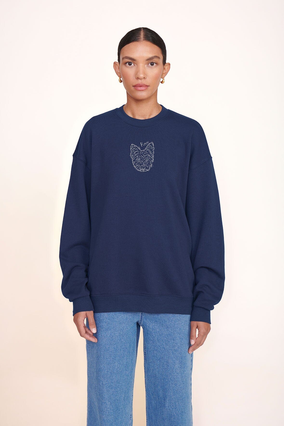 CUSTOM x C.BONZ OVERSIZED SWEATSHIRT NAVY - STAUD US