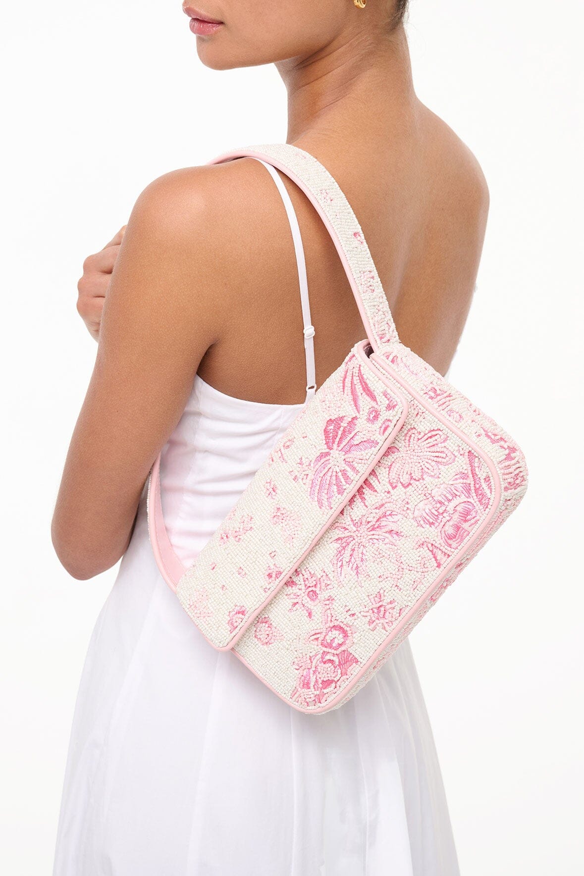 TOMMY BAG IVORY CHERRY BLOSSOM TOILE - STAUD for sale