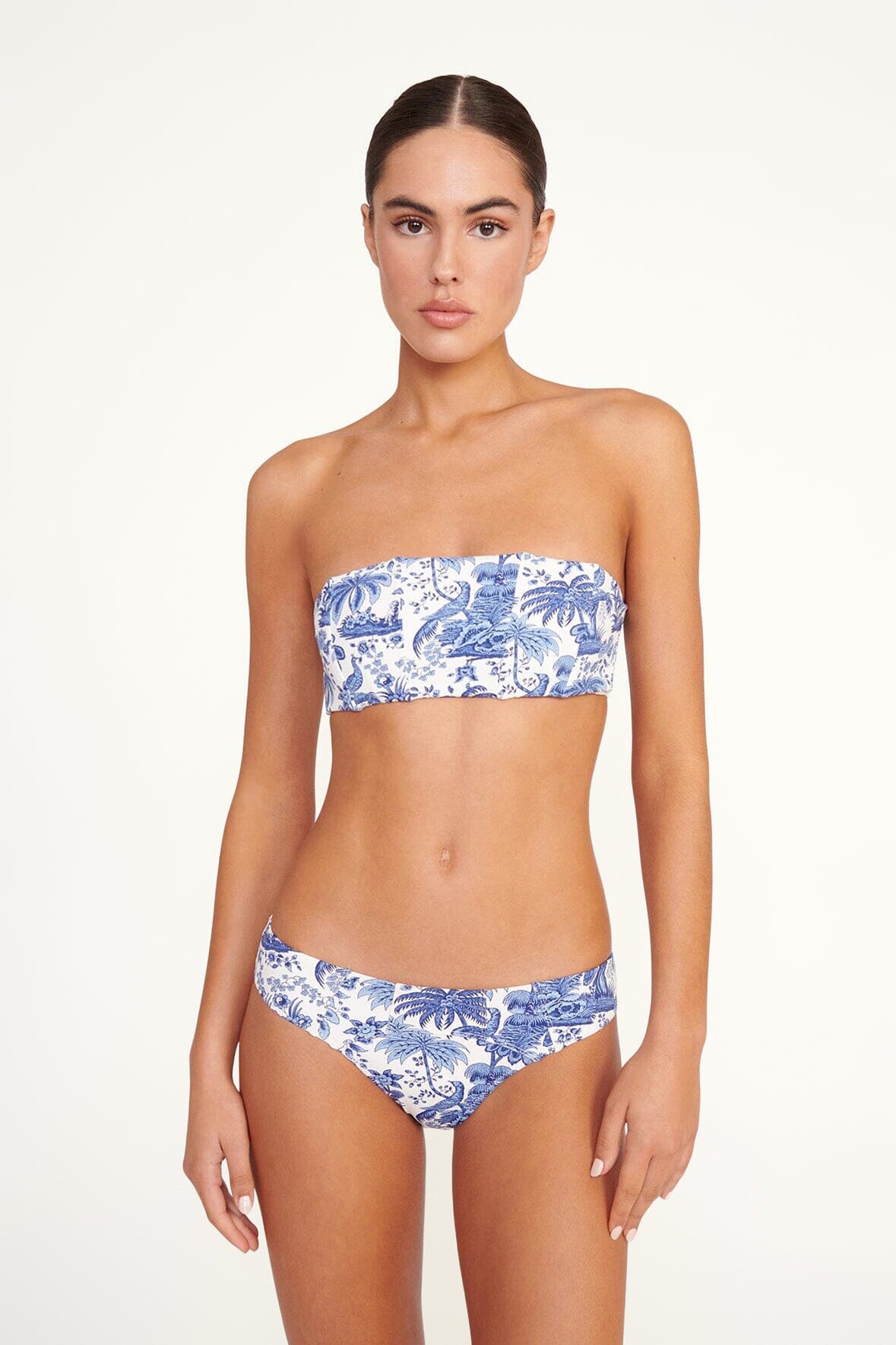 MALA BIKINI TOP BLUE TOILE - STAUD for sale