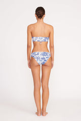 MALA BIKINI TOP BLUE TOILE - STAUD for sale