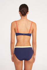 DEVON HIGH RISE BIKINI BOTTOM NAVY COLORBLOCK - STAUD outlet