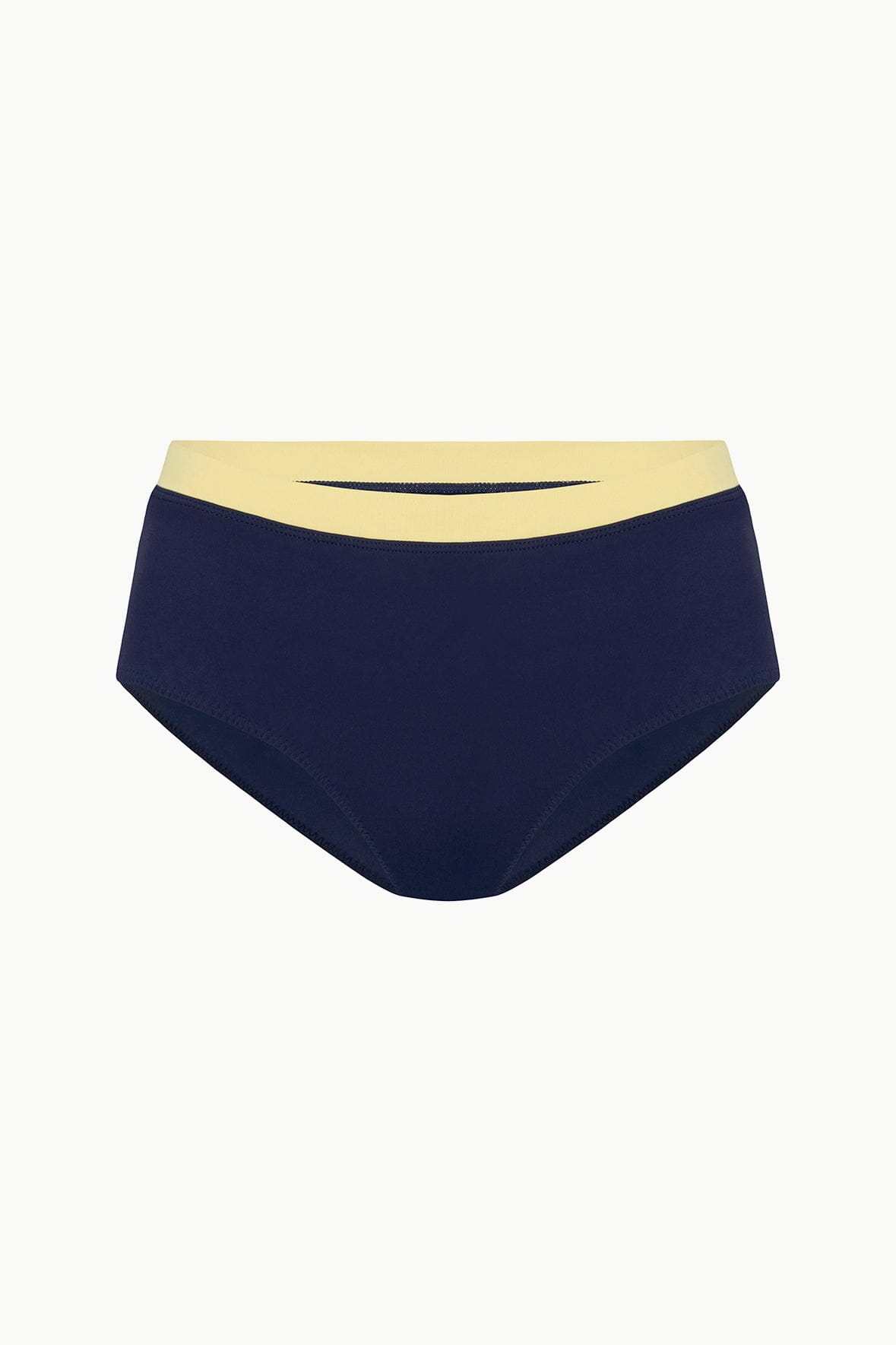 DEVON HIGH RISE BIKINI BOTTOM NAVY COLORBLOCK - STAUD outlet