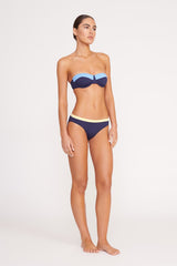 JO BALCONETTE BIKINI TOP NAVY COLORBLOCK - STAUD for sale