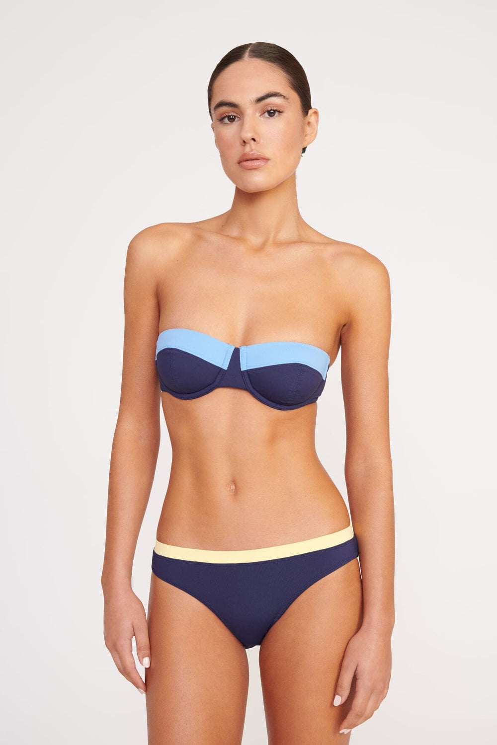 JO BALCONETTE BIKINI TOP NAVY COLORBLOCK - STAUD for sale