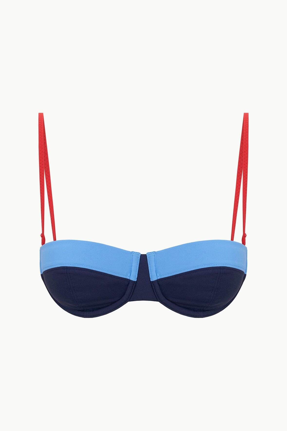JO BALCONETTE BIKINI TOP NAVY COLORBLOCK - STAUD for sale