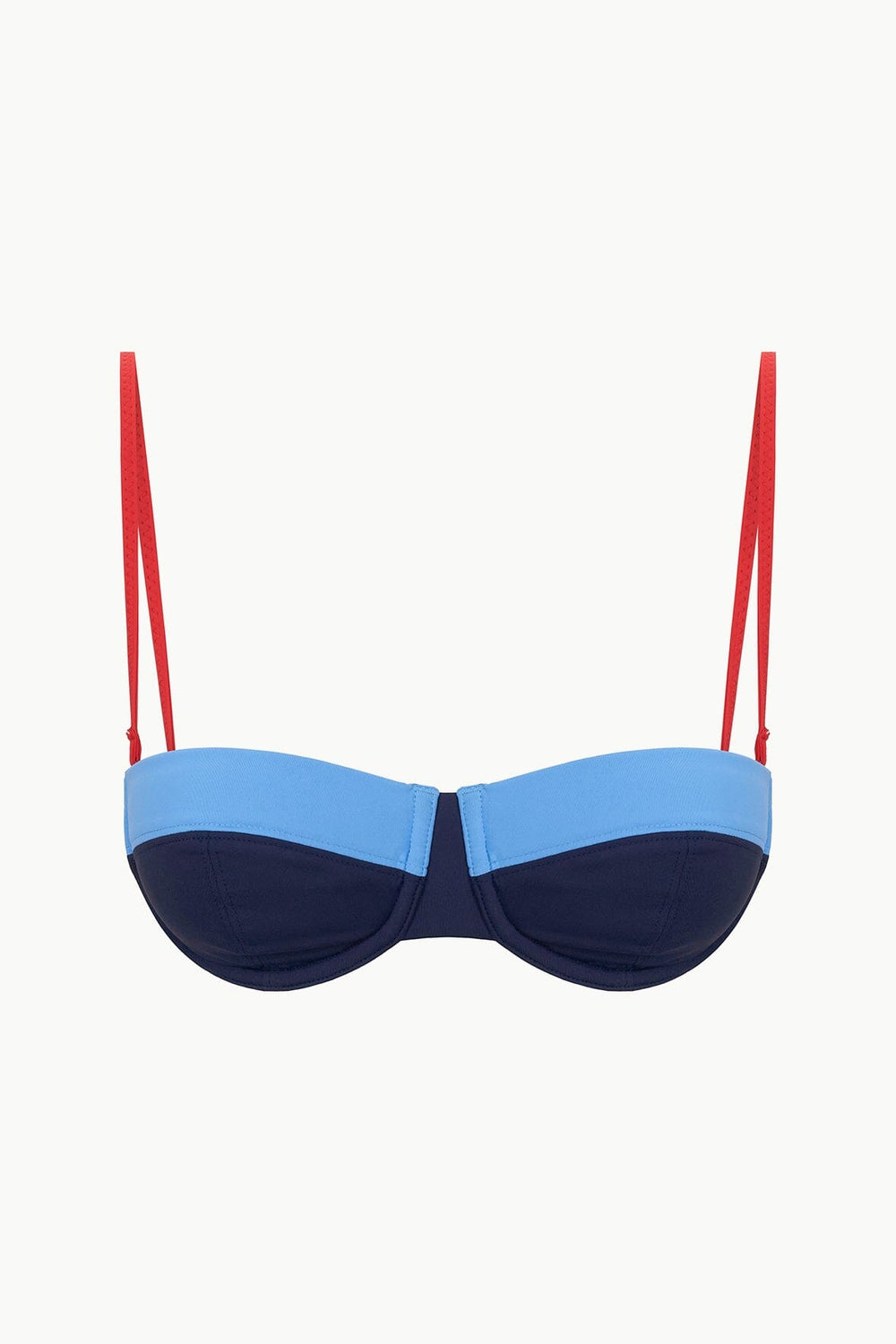 JO BALCONETTE BIKINI TOP NAVY COLORBLOCK - STAUD for sale