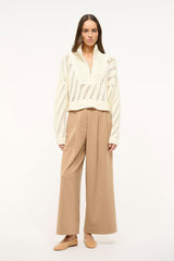 CROPPED HAMPTON SWEATER IVORY - STAUD for sale