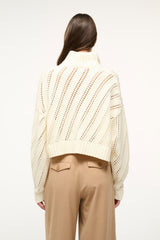 CROPPED HAMPTON SWEATER IVORY - STAUD for sale