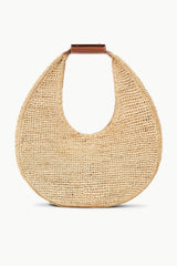 LARGE RAFFIA MOON TOTE BAG NATURAL TAN - STAUD for sale