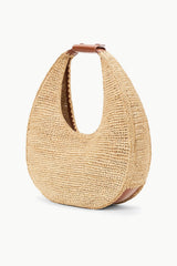 LARGE RAFFIA MOON TOTE BAG NATURAL TAN - STAUD for sale