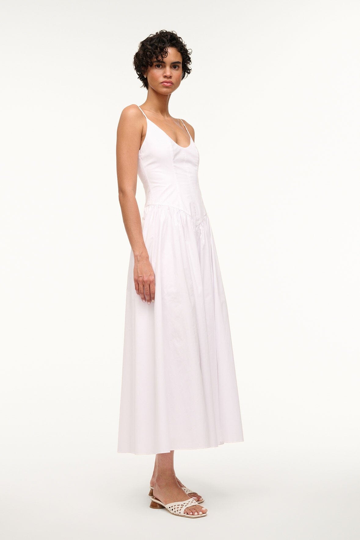 DENA DRESS WHITE - STAUD sale