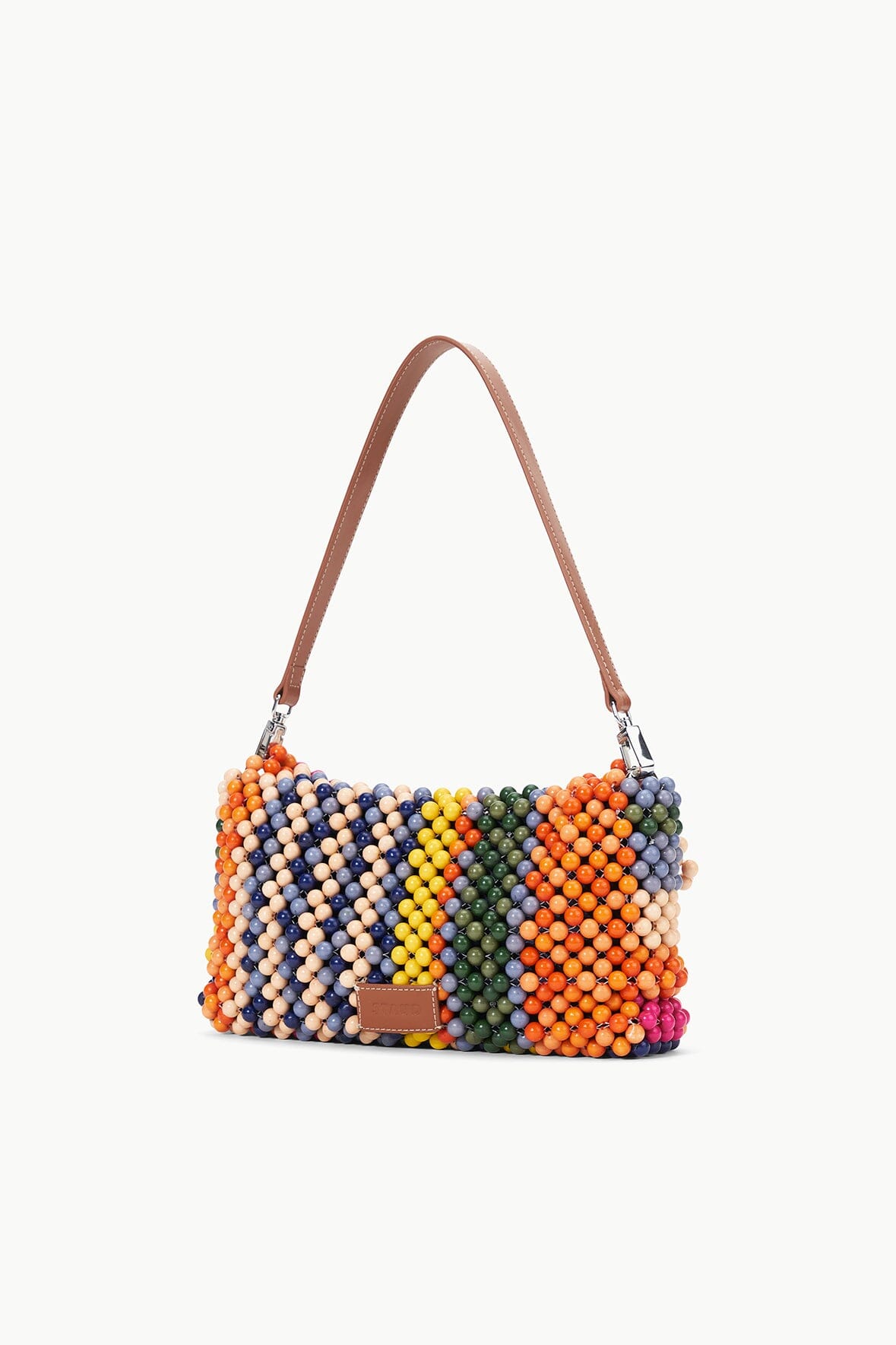 TIMMY BEADED SHOULDER BAG MULTI BAYADERE STRIPE - STAUD US