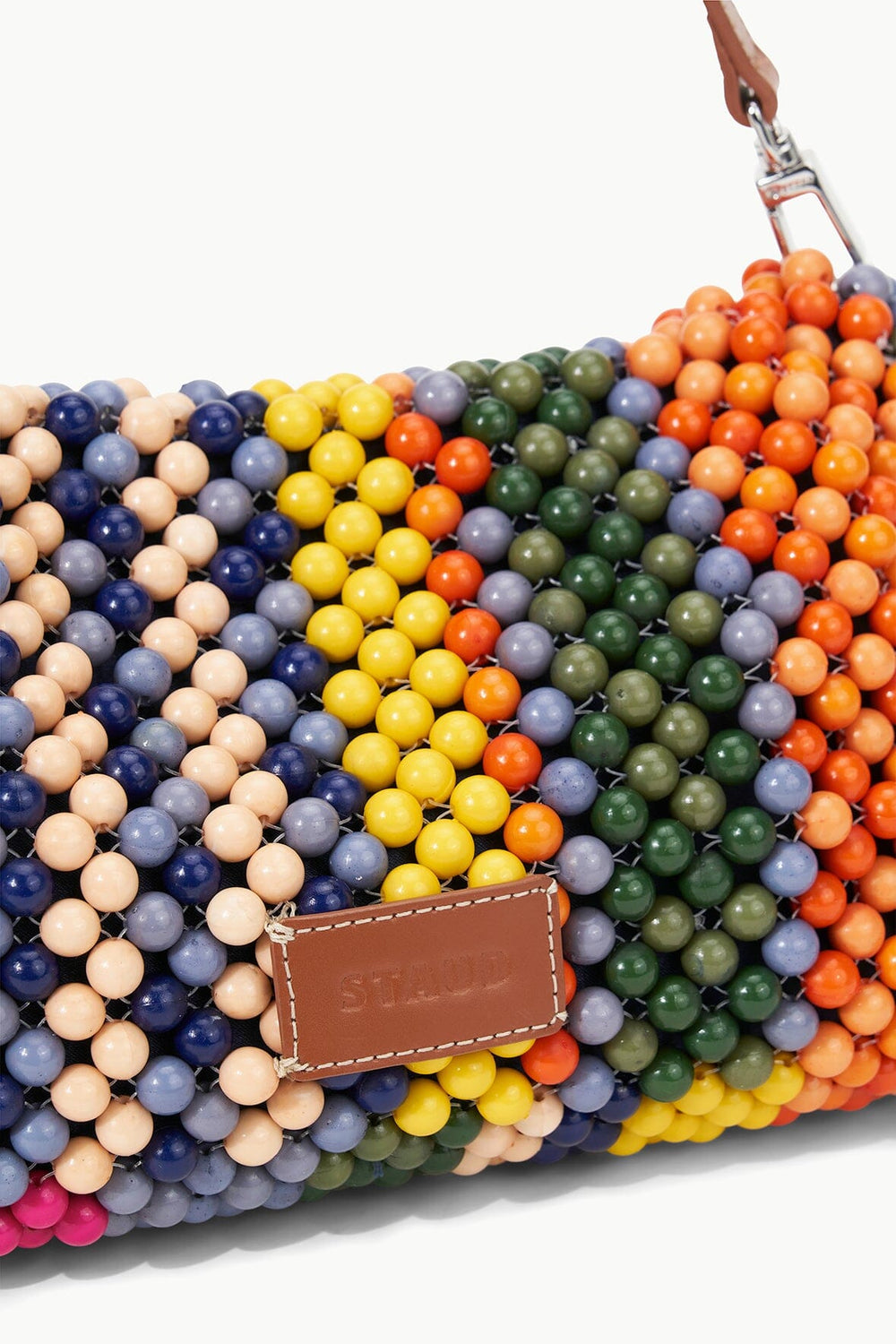 TIMMY BEADED SHOULDER BAG MULTI BAYADERE STRIPE - STAUD US