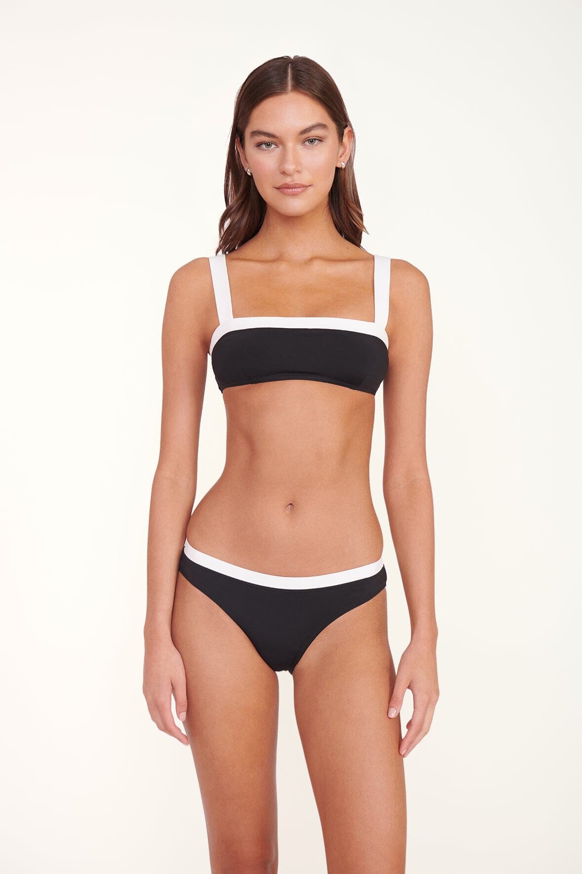 LIV BIKINI TOP BLACK WHITE - STAUD sale