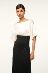 GARNET DRESS IVORY BLACK - STAUD sale