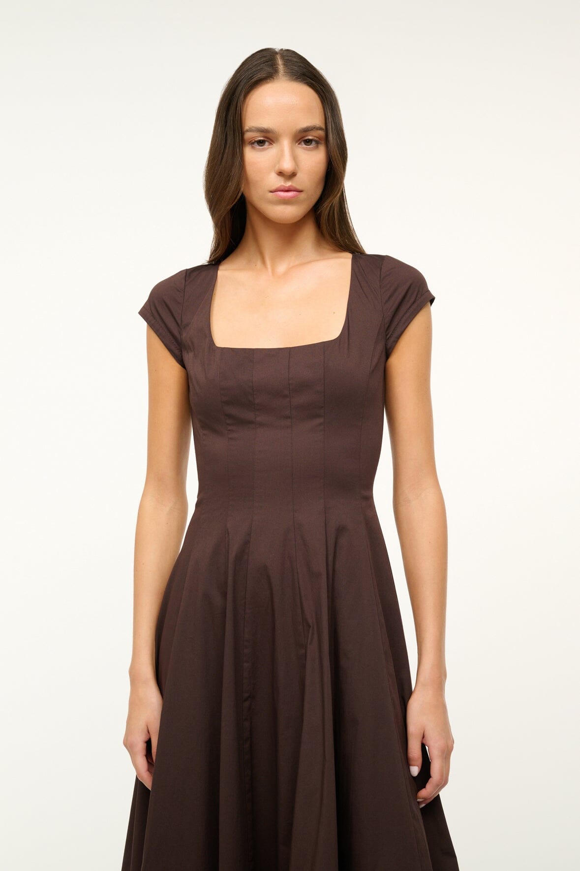 SHORT SLEEVE WELLS DRESS EARTH - STAUD outlet