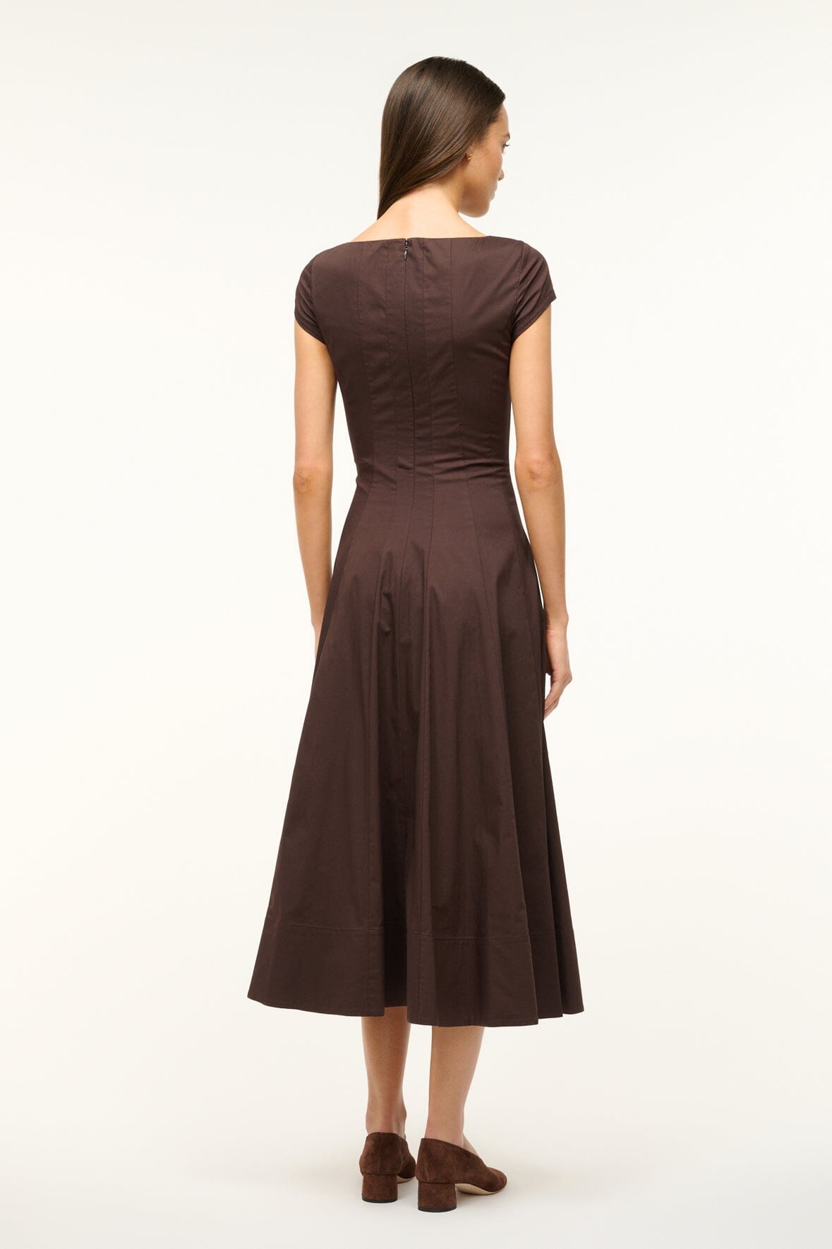 SHORT SLEEVE WELLS DRESS EARTH - STAUD outlet