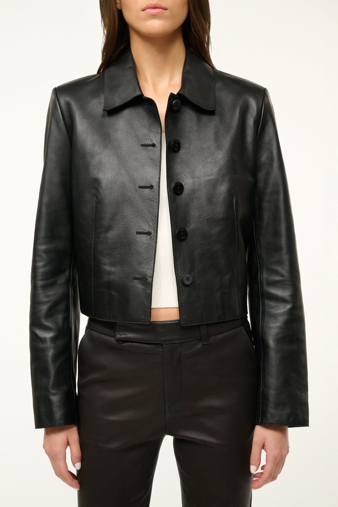 LEATHER MARINO JACKET BLACK - STAUD outlet