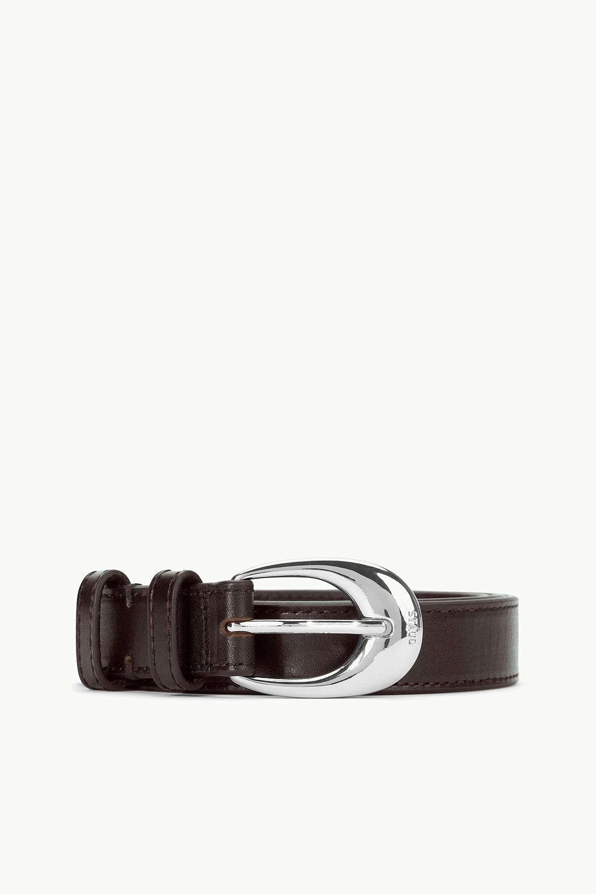 MOON BUCKLE BELT - 26MM MAHOGANY SILVER - STAUD US