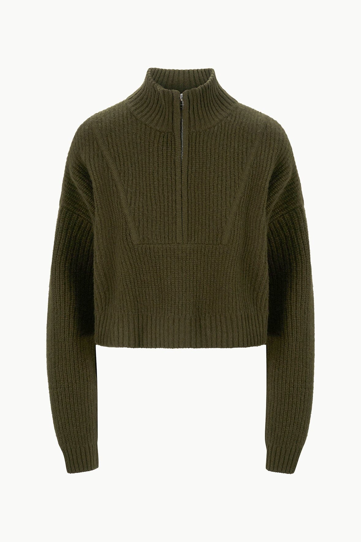 CASHMERE CROPPED HAMPTON SWEATER OLIVE - STAUD near me