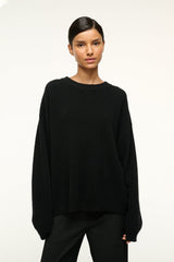 SERRANO CASHMERE RELAXED CREW BLACK - STAUD for sale