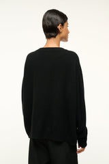 SERRANO CASHMERE RELAXED CREW BLACK - STAUD for sale