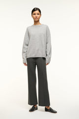 SERRANO CASHMERE RELAXED CREW HEATHER GREY - STAUD sale