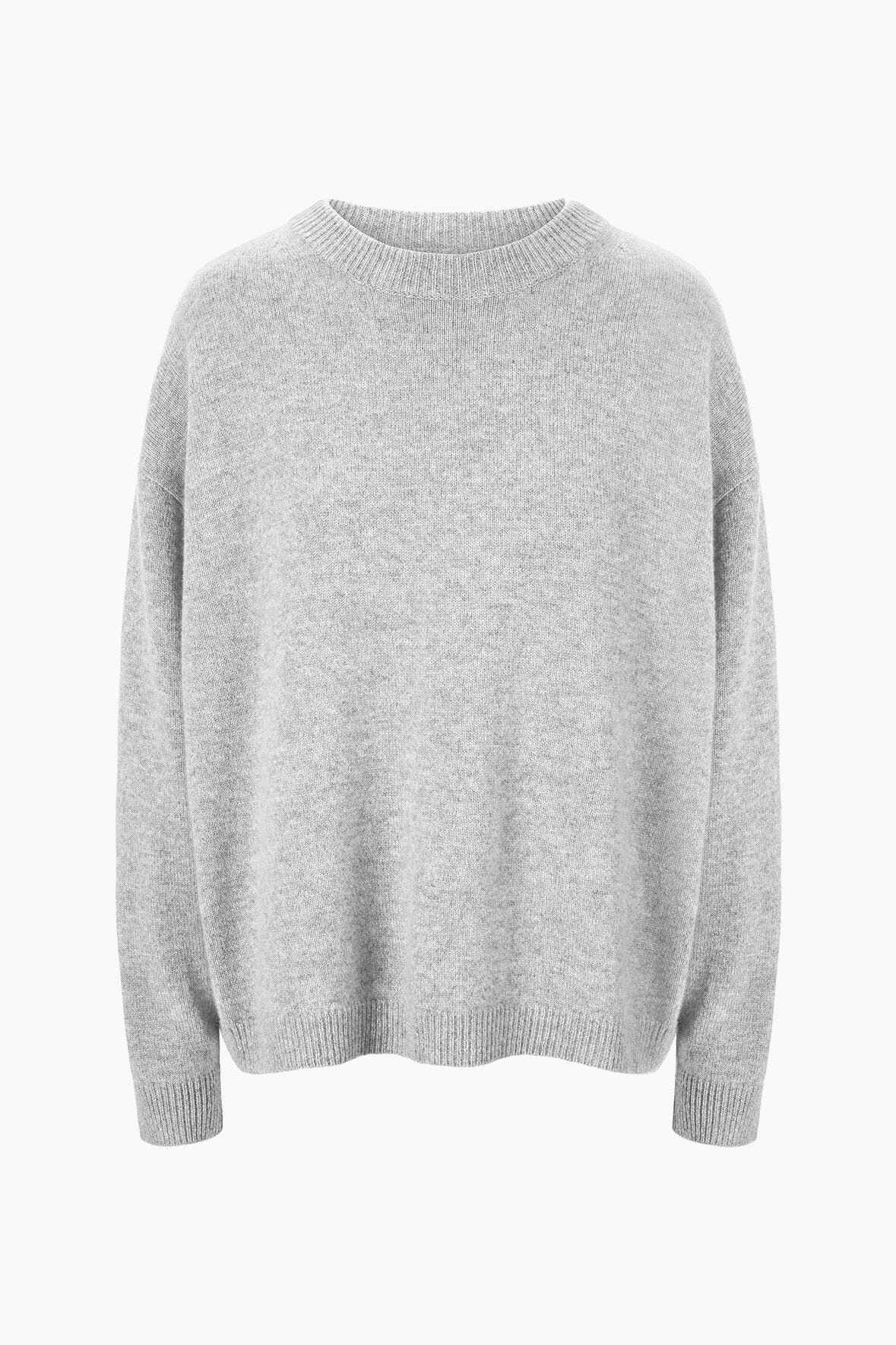 SERRANO CASHMERE RELAXED CREW HEATHER GREY - STAUD sale