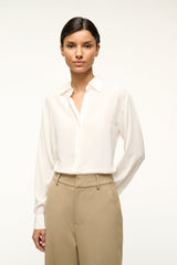 ROXBURY SILK SHIRT IVORY - STAUD outlet