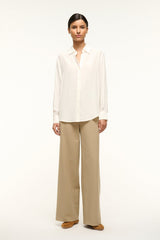 ROXBURY SILK SHIRT IVORY - STAUD outlet