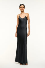 MILNER SILK SLIP DRESS BLACK - STAUD online
