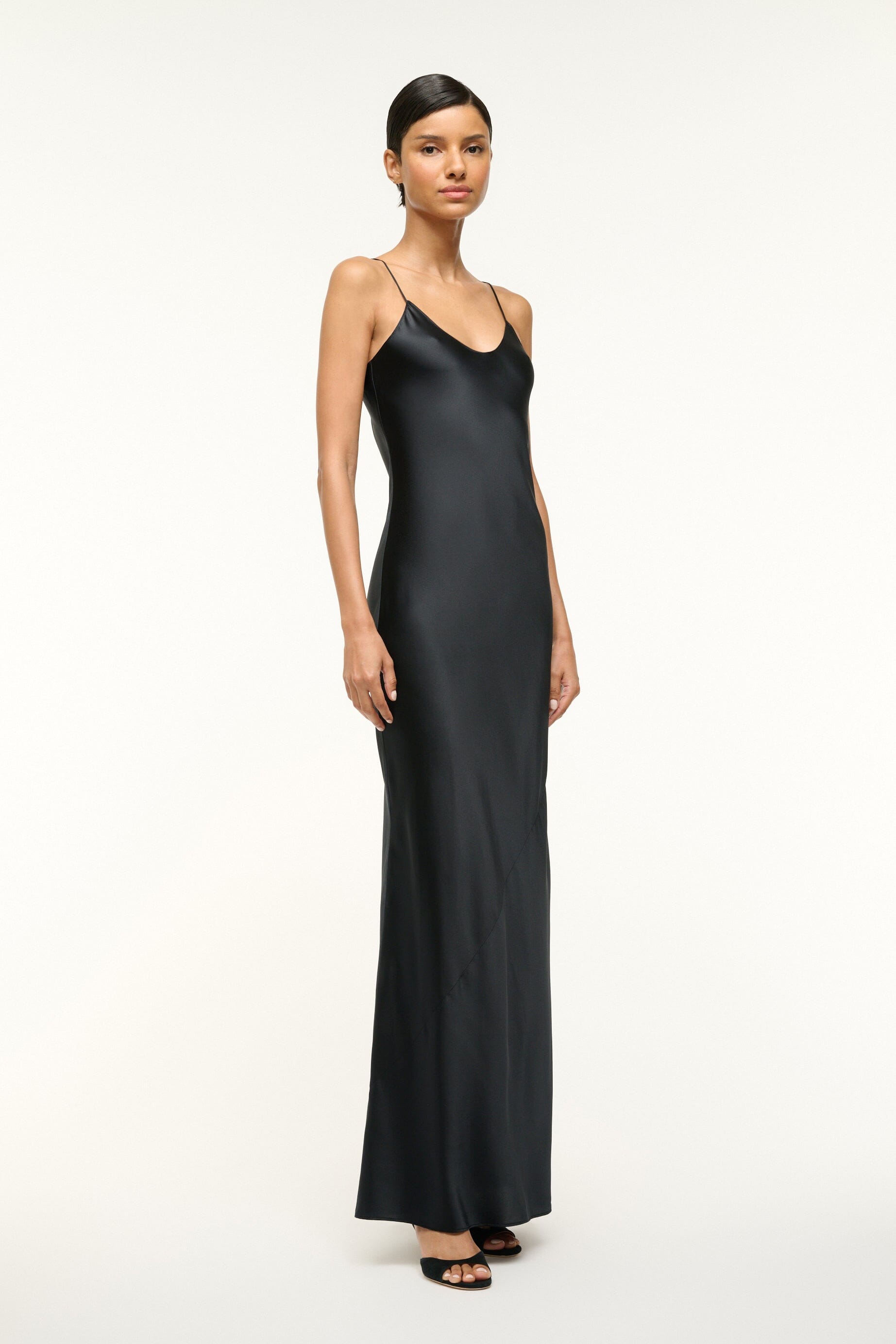 MILNER SILK SLIP DRESS BLACK - STAUD online