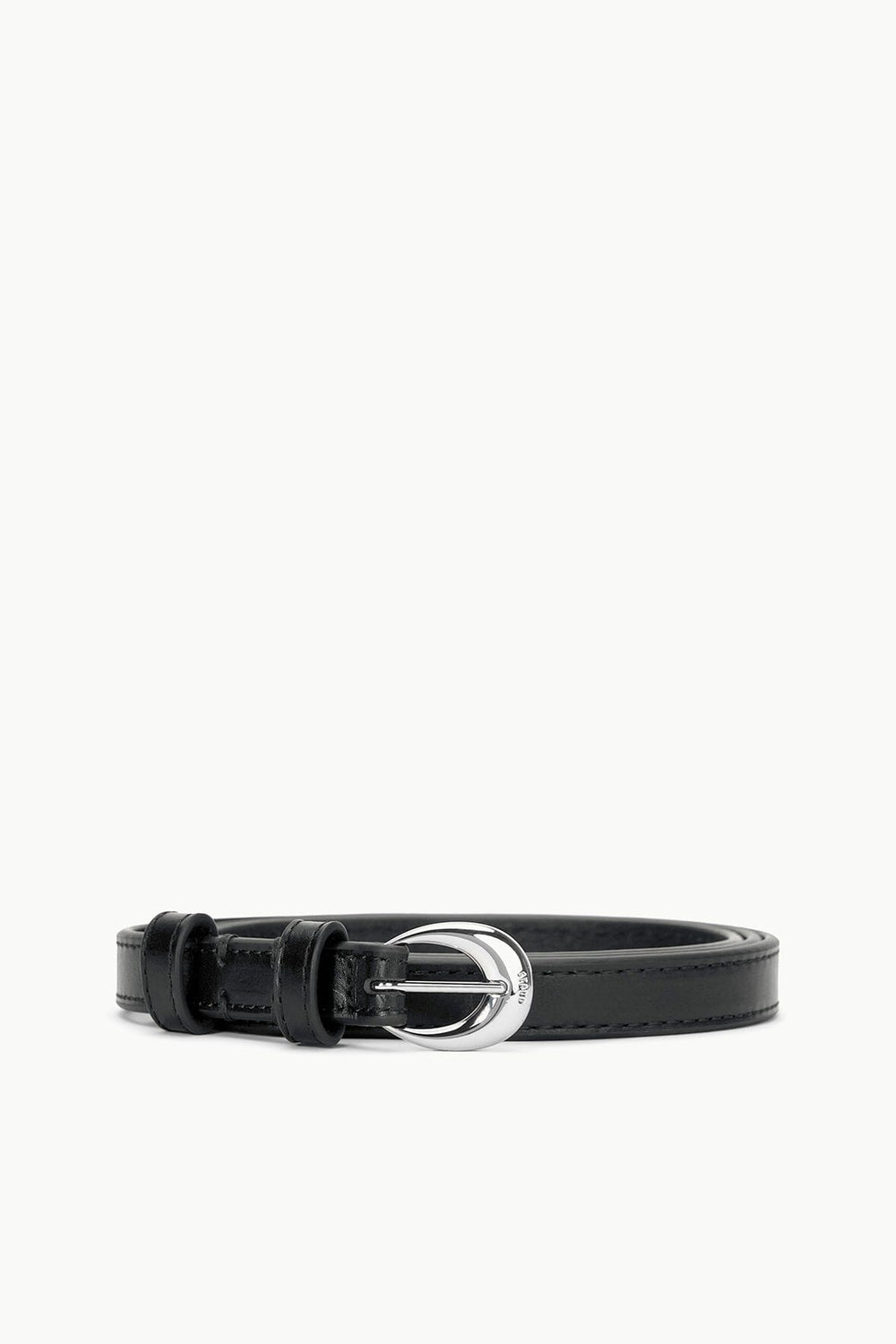 SLIM MOON BUCKLE BELT - 13MM BLACK SILVER - STAUD outlet