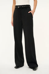 SLIM MOON BUCKLE BELT - 13MM BLACK SILVER - STAUD outlet