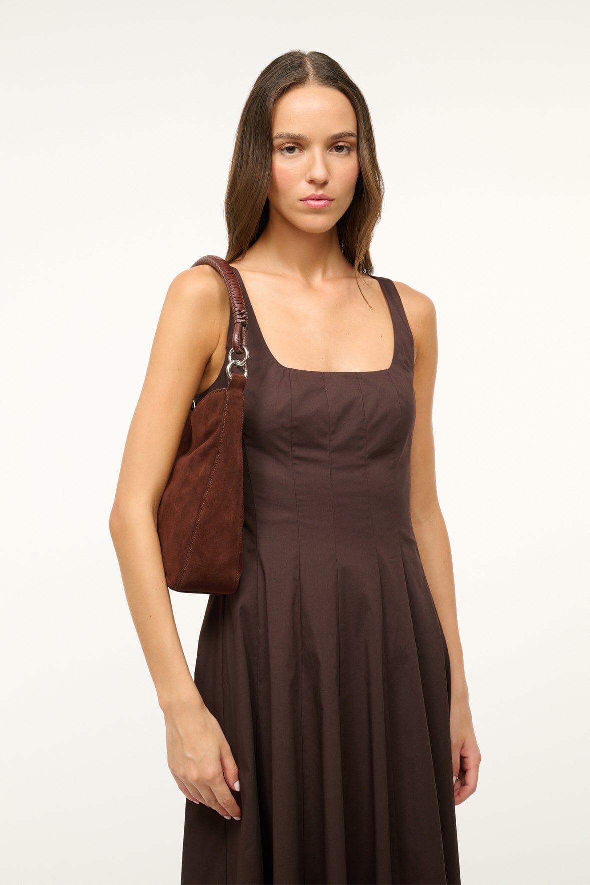 MEL SHOULDER BAG MAHOGANY - STAUD for sale