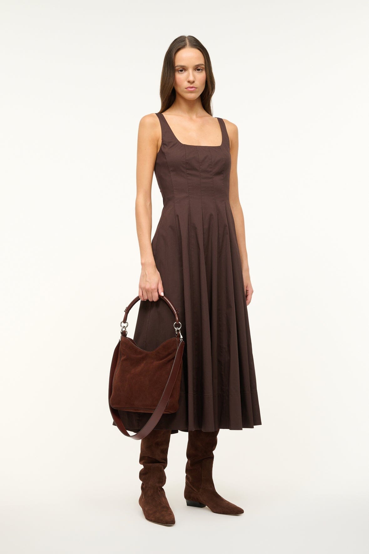MEL SHOULDER BAG MAHOGANY - STAUD for sale
