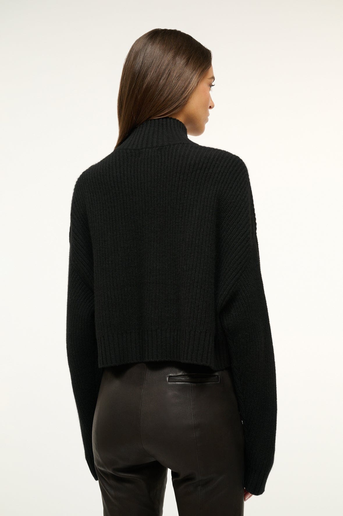 CASHMERE CROPPED HAMPTON SWEATER BLACK - STAUD near me
