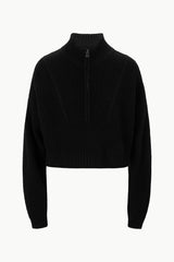 CASHMERE CROPPED HAMPTON SWEATER BLACK - STAUD near me