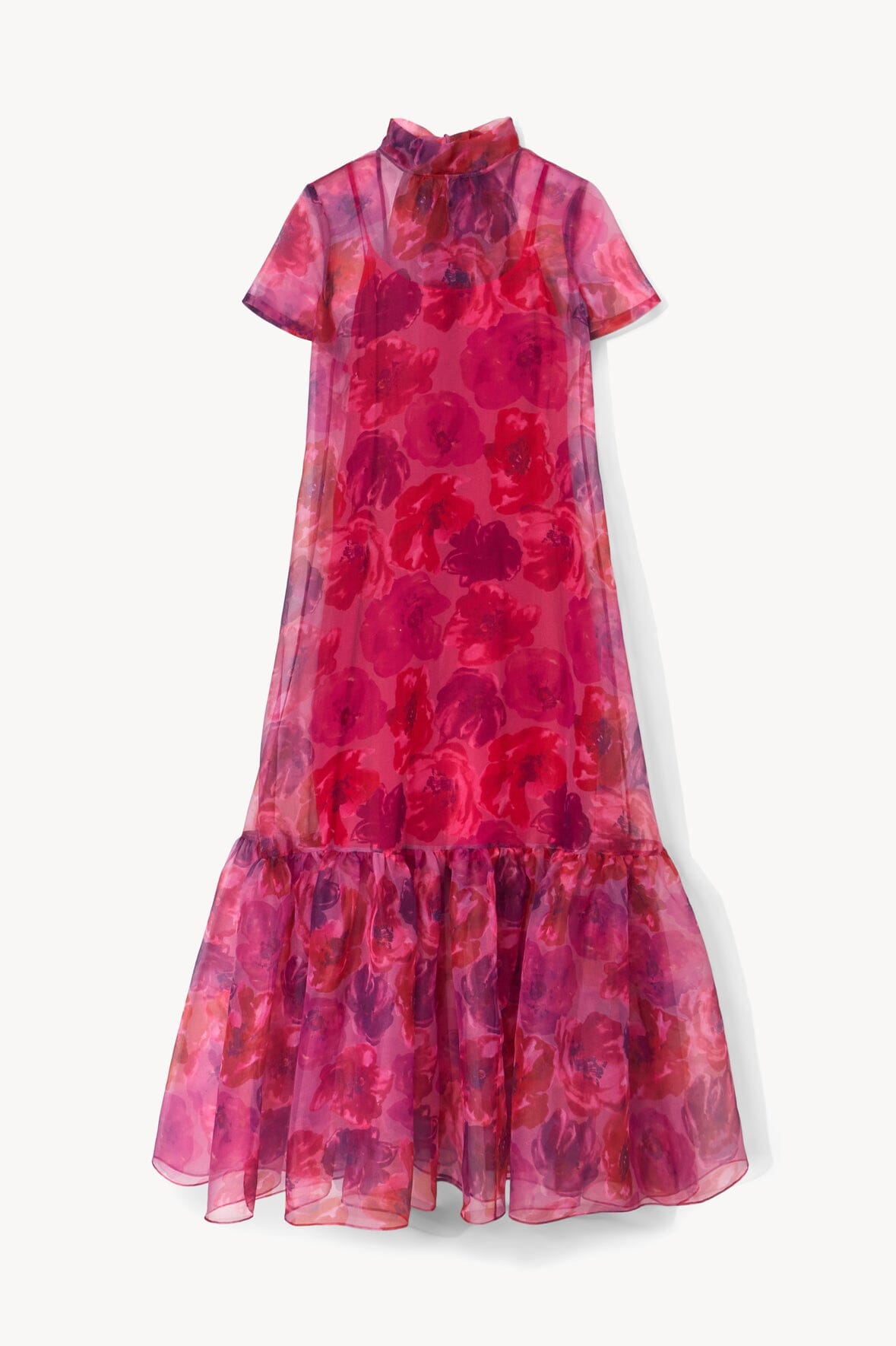 CALLUNA DRESS MAGENTA PAINTED FLORAL - STAUD sale