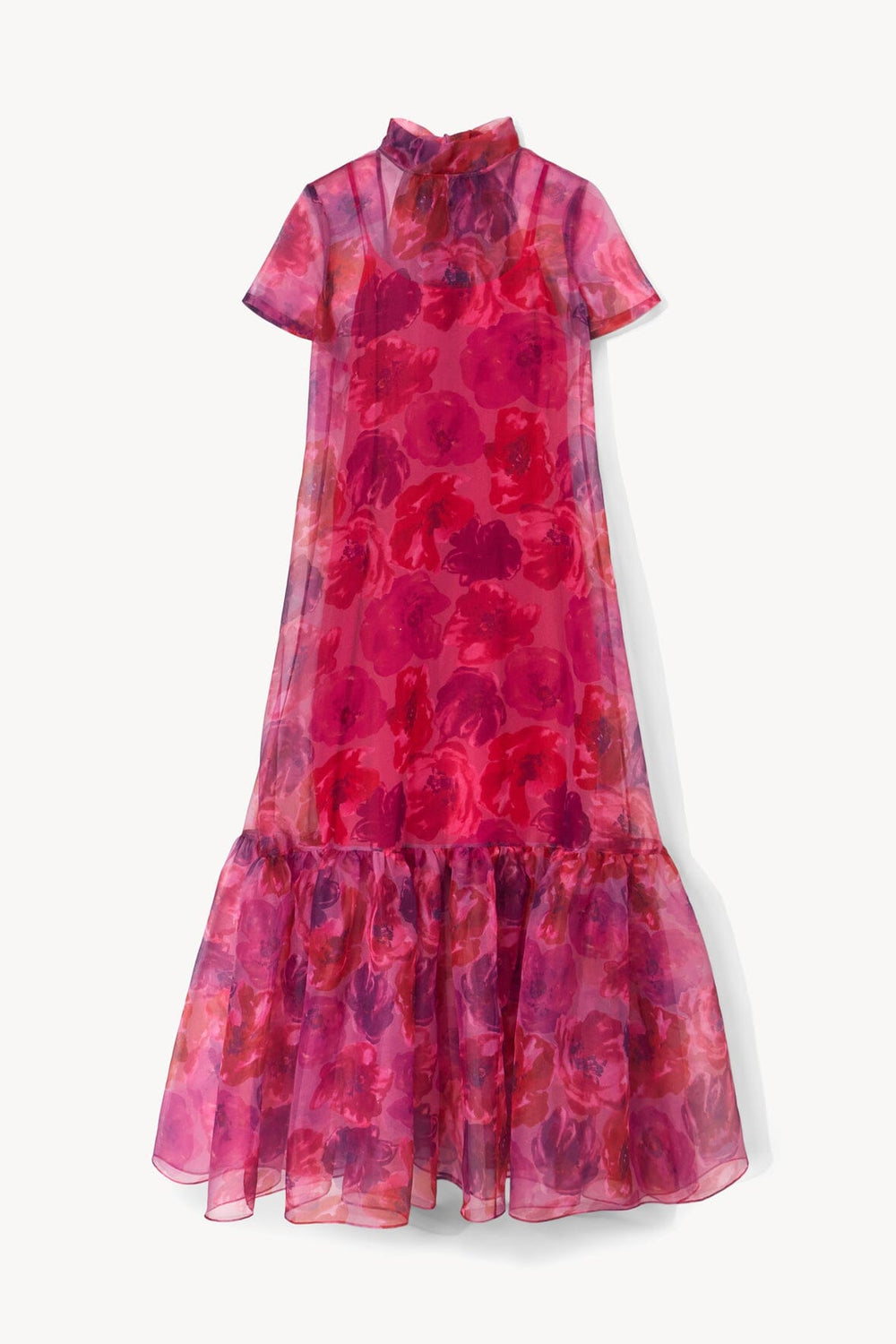 CALLUNA DRESS MAGENTA PAINTED FLORAL - STAUD sale