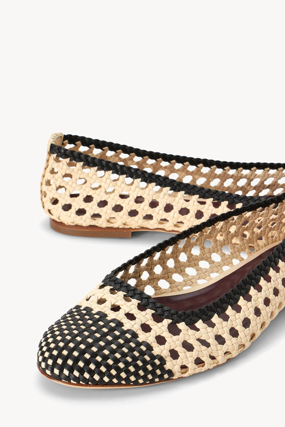 NELL CROCHET BALLERINA CREAM BLACK - STAUD US