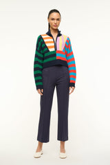 CASHMERE CROPPED HAMPTON SWEATER CABANA STRIPE MULTI - STAUD online